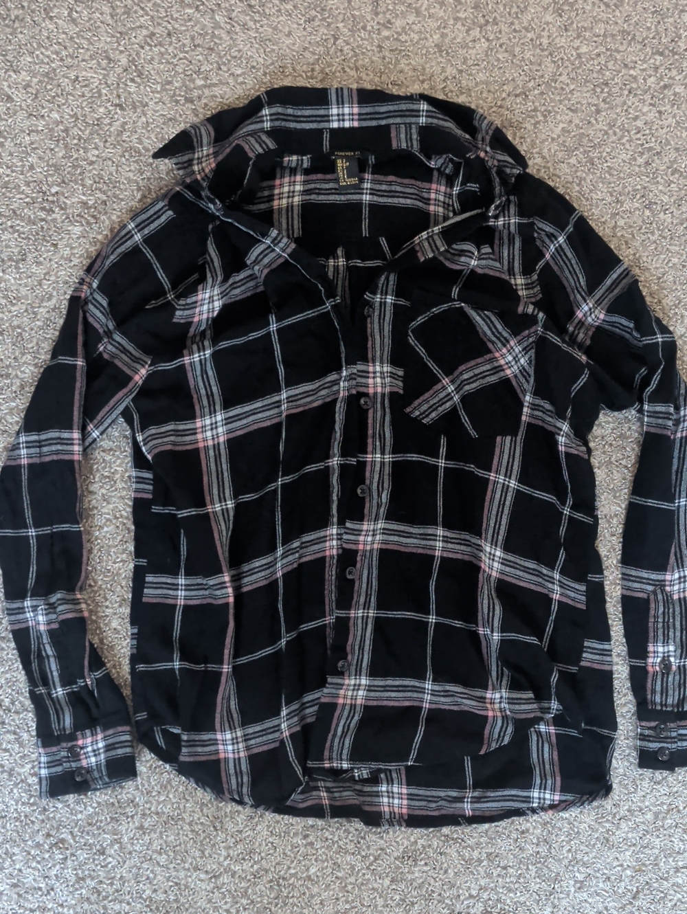 Forever 21 Flannel Patterned Button Down